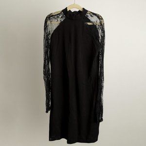 BB Dakota Lace Sleeve Black Dress